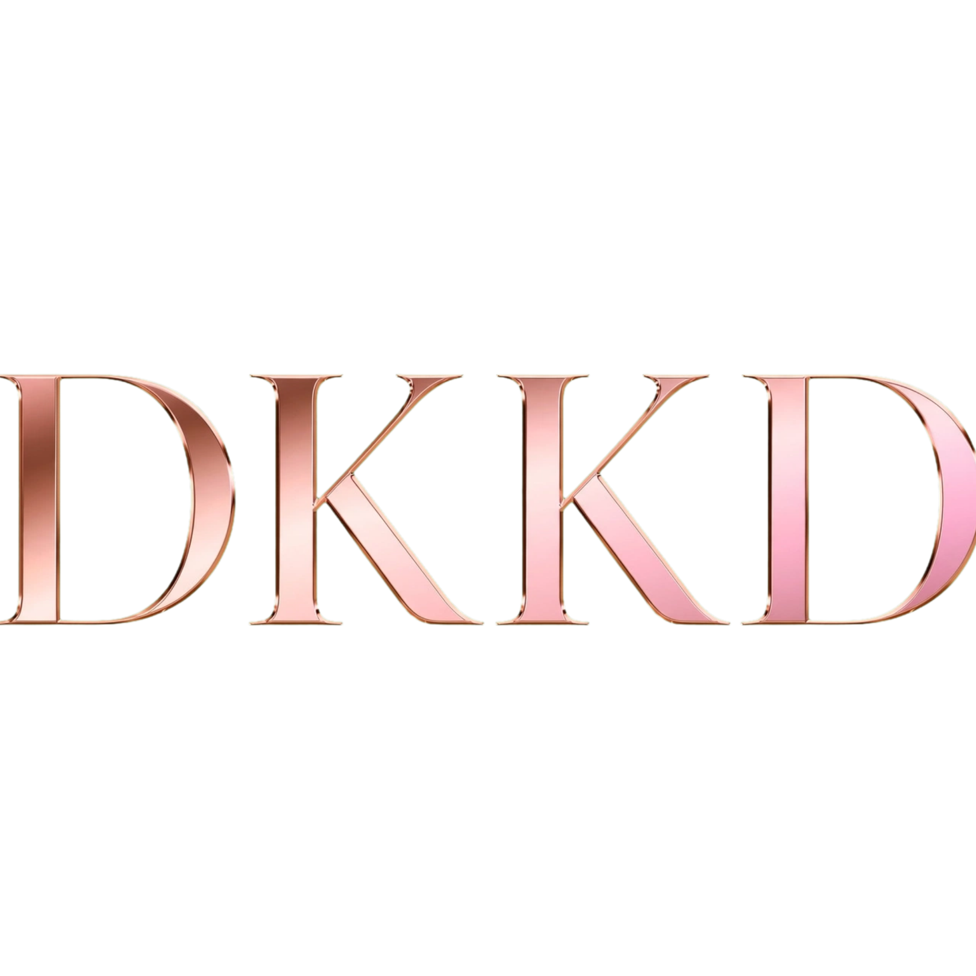 Propuesta de logo DKKD en serif metalizado